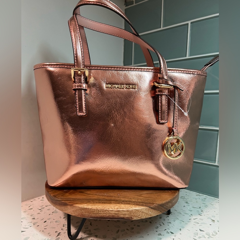 NWT Michael Kors Jet Set Travel XS Carryall Tote Shoulder Bag Primrose